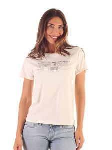Pepe Jeans Koszulka w kolorze kremowym rozmiar: S. Brązowe bluzki Pepe Jeans, s, bez wzorów, z jeansu, bez kołnierzyka, bez ramiączek. Za 57,06 zł.