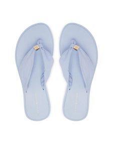Tommy Hilfiger Japonki Th Scandi Soft Summer Sandal FW0FW09421 Niebieski jasny. Niebieskie klapki TOMMY HILFIGER, bez wzorów, z materiału, bez obcasa. Za 189,99 zł.