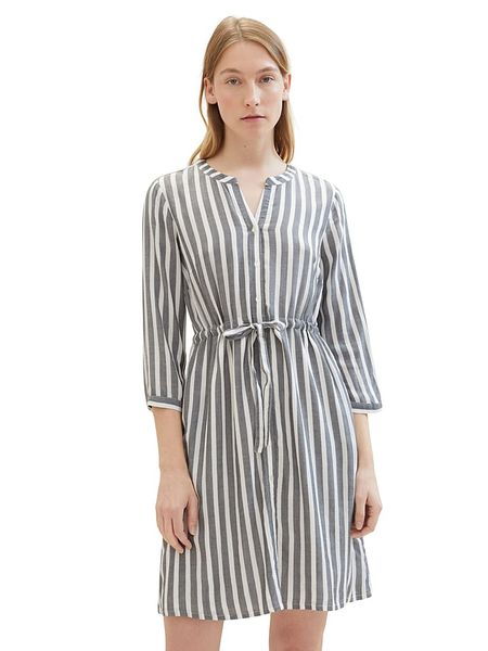 Tom Tailor Sukienka w kolorze granatowo-białym rozmiar: 40. Białe sukienki Tom Tailor, bez wzorów, z wiskozy, bez kołnierzyka, bez ramiączek, mini. Za 87,19 zł.