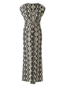 Miss Lagotte Sukienka w kolorze czarno-kremowym rozmiar: 44. Brązowe sukienki Miss Lagotte, bez wzorów, bez kołnierzyka, bez ramiączek, maxi. Za 170,87 zł.