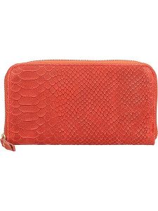 ORE10 Skórzany portfel w kolorze koralowym - 20 x 11 x 3 cm rozmiar: onesize. Czerwone portfele ORE10, bez wzorów, z materiału. Za 131,74 zł.