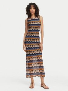 Artigli Sukienka dzianinowa ACAB004520 Niebieski Regular Fit. Niebieskie kombinezony Artigli, bez wzorów, z dzianiny, bez kołnierzyka, bez ramiączek. Za 479,99 zł.