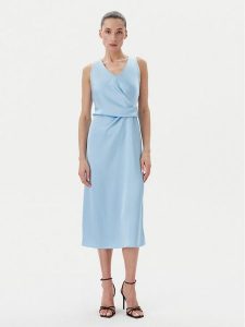 Rinascimento Sukienka koktajlowa CFC0122928003 Błękitny Regular Fit. Niebieskie kombinezony Rinascimento, xl, bez wzorów, z syntetyku, wizytowe, bez kołnierzyka, bez ramiączek. Za 199,99 zł.
