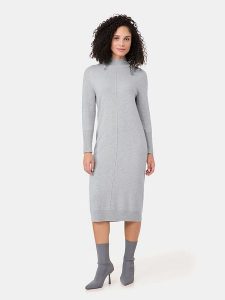 Gerry Weber Sukienka dzianinowa w kolorze szarym rozmiar: 36. Szare sukienki Gerry Weber, na co dzień, bez wzorów, z dzianiny, bez kołnierzyka, bez ramiączek, midi, proste. Za 175,67 zł.