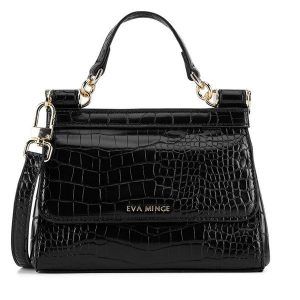 Torebka Eva Minge. Czarne torebki klasyczne Eva Minge, bez wzorów, bez dodatków. Za 329,99 zł.