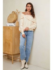 Soft Cashmere Sweter w kolorze beżowym rozmiar: 34/36. Brązowe swetry oversize Soft Cashmere, bez wzorów, z kaszmiru, bez ramiączek. Za 104,99 zł.