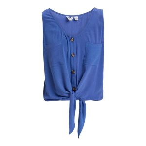 Luźny top dla Kobiety TROPICAL HILL Fioletowy. Niebieskie topy Roxy, m, bez wzorów, z materiału, bez kołnierzyka, bez ramiączek. W wyprzedaży za 180,25 zł.