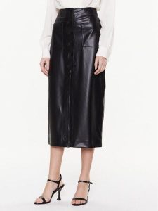 HUGO Spódnica ołówkowa 50482529 Czarny Slim Fit. Czarne spódnice Hugo, bez wzorów, z syntetyku. Za 489,99 zł.