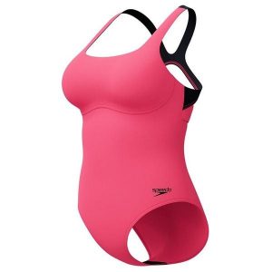 Strój kąpielowy na basen damski Speedo Flex Band. Czerwone stroje jednoczęściowe Speedo, bez wzorów. Za 229,99 zł.