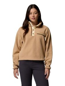 Columbia Bluza polarowa "Helvetia II" w kolorze beżowym rozmiar: L. Brązowe bluzy Columbia, l, bez wzorów, z polaru, bez kaptura. Za 131,12 zł.