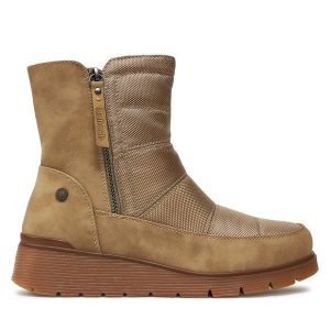 Botki Refresh. Brązowe botki Refresh, bez wzorów, bez obcasa, na płaskiej podeszwie, bez zapięcia. Za 289,99 zł.