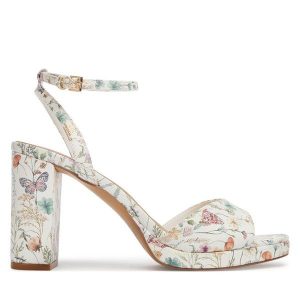 Sandały Aldo. Białe sandały ALDO, bez wzorów, bez obcasa, na słupku, bez zapięcia. Za 339,99 zł.