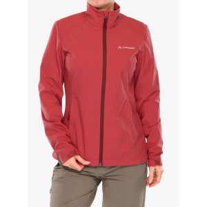 Kurtka softshell damska Vaude Hurricane Jacket IV. Czerwone kurtki Vaude, bez wzorów, z softshellu, bez kaptura. Za 392,99 zł.