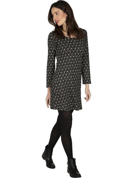 Aller Simplement Sukienka w kolorze czarno-kremowym rozmiar: 44. Czarne sukienki Aller Simplement, bez wzorów, z bawełny, klasyczne, bez kołnierzyka, bez ramiączek, mini. Za 52,55 zł.