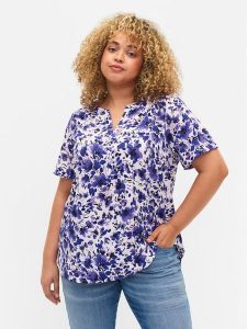 Zizzi Bluzka CA02310O Fioletowy Regular Fit. Fioletowe bluzki Zizzi, m, bez wzorów, z syntetyku, bez kołnierzyka, bez ramiączek. Za 99,99 zł.