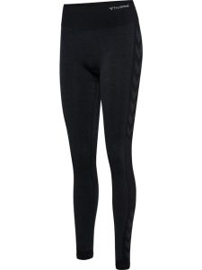 Damskie legginsy bezszwowe Hummel MT Shine. Czarne legginsy Hummel, bez wzorów, z materiału. Za 171,50 zł.