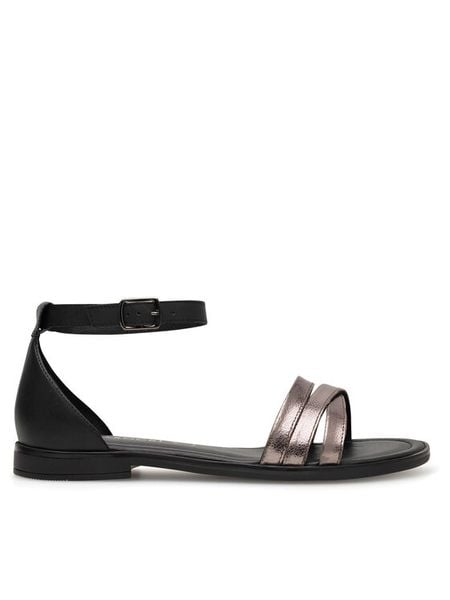 Lasocki Sandały WI16-FOXI-71 Czarny. Czarne sandały Lasocki, bez wzorów, ze skóry, bez obcasa, na płaskiej podeszwie, bez zapięcia. Za 149,99 zł.