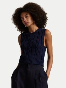 Polo Ralph Lauren Sweter 211959295002 Granatowy Slim Fit. Niebieskie swetry klasyczne Polo Ralph Lauren, xs, z bawełny, bez kołnierzyka. Za 568,99 zł.