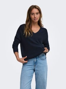 JDY Sweter "New" w kolorze granatowym rozmiar: XXL. Niebieskie swetry oversize JDY, xxl, bez wzorów, bez ramiączek. Za 109,95 zł.