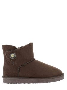 Blackfield Botki zimowe "Cayuga" w kolorze ciemnobrązowym rozmiar: 39. Brązowe botki Blackfield, na zimę, z aplikacjami, z materiału, z okrągłym noskiem, bez obcasa, na platformie, bez zapięcia. Za 130,99 zł.