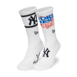 Skarpetki New York Yankees Crew. Białe skarpetki New Era, bez wzorów, z materiału. Za 98,50 zł.