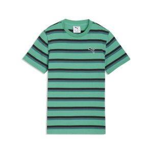 Młodzieżowa koszulka Essentials w paski PUMA. Zielona bluzki Puma, m, bez wzorów, młodzieżowe, bez kołnierzyka, bez ramiączek. Za 99,00 zł.