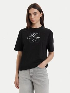 HUGO T-Shirt Dashire_5 50566678 Czarny Relaxed Fit. Czarne t-shirty Hugo, l, bez wzorów, z bawełny, bez kołnierzyka, bez ramiączek. Za 214,99 zł.