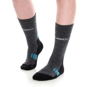 Skarpety damskie trekkingowe z wełną merino Brubeck Trekking Light. Niebieskie skarpetki Brubeck, bez wzorów, z elastanu. Za 64,99 zł.