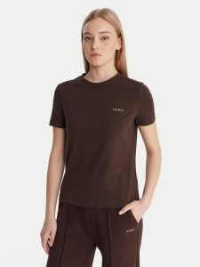 Guess T-Shirt V6RI07 J1314 Brązowy Regular Fit. Brązowe t-shirty Guess, l, z aplikacjami, z bawełny, bez kołnierzyka, bez ramiączek. Za 159,99 zł.