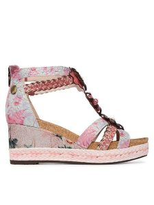 Laura Vita Sandały Facyo 72 Różowy. Czerwone sandały LAURA VITA, bez wzorów, ze skóry, bez obcasa, na koturnie, bez zapięcia. Za 449,99 zł.