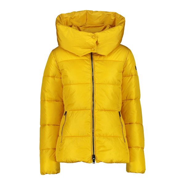 Kurtka puchowa z kapturem na zamek błyskawiczny damska CMP. Żółte kurtki CMP, bez wzorów, z puchu, z kapturem. W wyprzedaży za 502,00 zł.