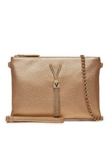 Valentino Torebka Divina VBS1R419G Złoty. Żółte torebki wieczorowe Valentino, bez wzorów, ze skóry, bez dodatków. Za 209,99 zł.