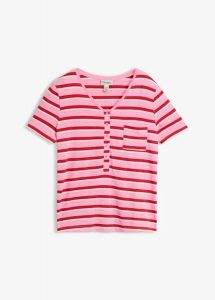 T-shirt z mieszanki bawełny i wiskozy. Czerwone t-shirty bonprix, bez wzorów, z bawełny, bez kołnierzyka, bez ramiączek. Za 24,99 zł.