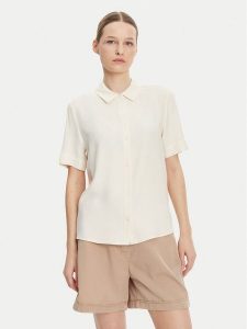 Tommy Hilfiger Koszula WW0WW44683 Beżowy Relaxed Fit. Brązowe koszule TOMMY HILFIGER, bez wzorów, z wiskozy, bez kołnierzyka, bez ramiączek. Za 239,99 zł.