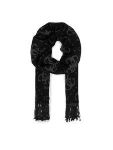 Guess Szalik AW5453 VIS03 Czarny. Czarne szaliki Guess, z aplikacjami, z bawełny. Za 199,99 zł.