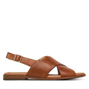 Sandały Pikolinos. Brązowe sandały Pikolinos, bez wzorów, bez obcasa, na płaskiej podeszwie, bez zapięcia. Za 489,99 zł.