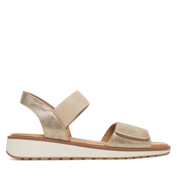 Sandały Clara Barson. Żółte sandały Clara Barson, bez wzorów, bez obcasa, na płaskiej podeszwie, bez zapięcia. Za 119,99 zł.