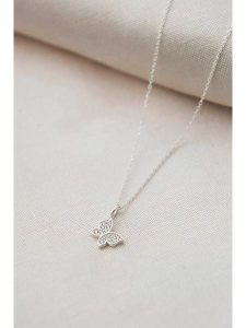 Miu Silver Srebrny naszyjnik z zawieszką - dł. 42 cm rozmiar: onesize. Szare naszyjniki Miu Silver, z cyrkonią, srebrne. Za 100,28 zł.