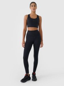 4F Legginsy treningowe z wysokim stanem damskie - czarne XL. Czarne legginsy 4f, bez wzorów, z dzianiny, z podwyższonym stanem. Za 119,99 zł.