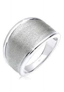 Elli Damski Basic Matt Statement Trend w srebrze próby 925 Sterling Silver Pierścionki 1 ct. Szare pierścionki Elli, srebrne. Za 241,39 zł.