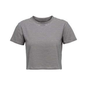 Damska koszulka w paski Black Diamond BD Crop. Szare bluzki Black Diamond, bez wzorów, z bawełny, sportowe, bez kołnierzyka, bez ramiączek. Za 222,50 zł.