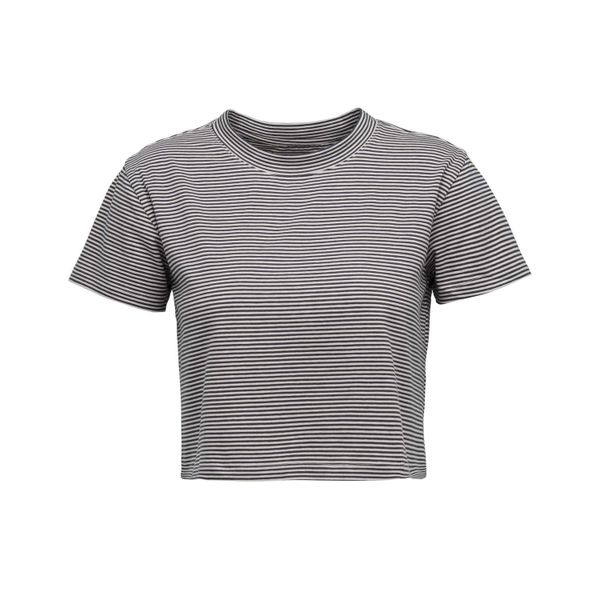 Damska koszulka w paski Black Diamond BD Crop. Szare bluzki Black Diamond, bez wzorów, z bawełny, sportowe, bez kołnierzyka, bez ramiączek. Za 222,50 zł.
