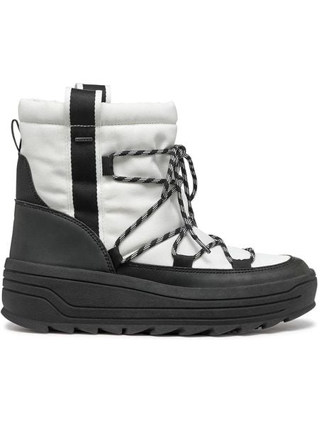 Geox Kozaki zimowe "Milleiny" w kolorze biało-czarnym rozmiar: 41. Białe kozaki Geox, na zimę, bez wzorów, bez obcasa, bez zapięcia. Za 333,03 zł.