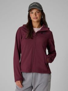 4F Kurtka softshell wiatroodporna damska - burgundowa M. Czerwone kurtki 4f, m, bez wzorów, z softshellu, bez kaptura. Za 299,99 zł.