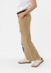 Spodnie lniane R-GITTA. Brązowe rurki Volcano, z materiału. Za 139,99 zł.