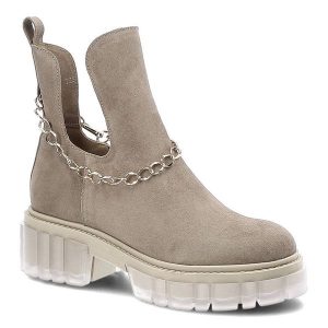 Beżowe Botki Lemar Skórzane Buty Damskie. Brązowe botki Lemar, bez wzorów, bez obcasa, bez zapięcia. Za 280,99 zł.
