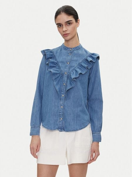 Pepe Jeans Koszula jeansowa Katia PL305092 Niebieski Regular Fit. Niebieskie koszule Pepe Jeans, m, bez wzorów, z bawełny, bez kołnierzyka, bez ramiączek. Za 269,99 zł.