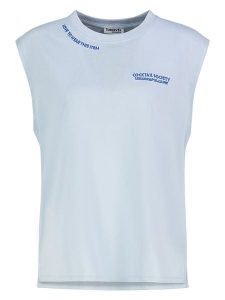 Sublevel Top w kolorze błękitnym rozmiar: M. Niebieskie topy Sublevel, m, bez wzorów, z bawełny, bez kołnierzyka, bez ramiączek. Za 43,99 zł.