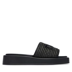 Klapki DKNY. Czarne klapki DKNY, bez wzorów, bez obcasa. Za 455,99 zł.
