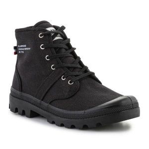 Buty Palladium Pallabrousse Legion 77018-008-M czarne. Czarne trampki bez wzorów, z gumy, bez zapięcia. Za 572,15 zł.